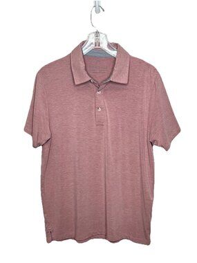 Free Fly Mens Bamboo Blend Polo Shirt Small Heathered Mauve Short Sleeve Casual